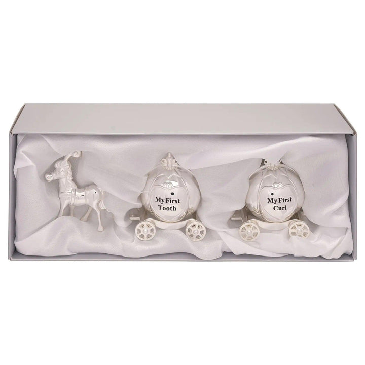 Celebrations Silverplated Horse and Carriage Tooth & Curl Set in Box Picture