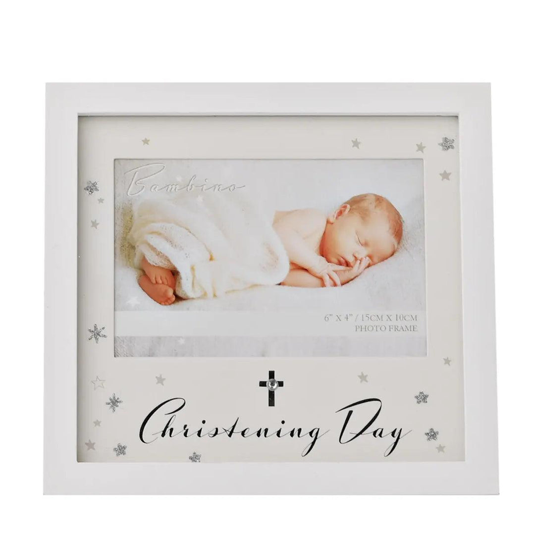 Bambino Christening Day Photo Frame with Stars Front Picture