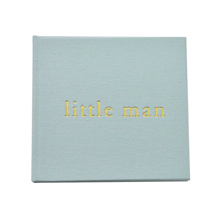 Bambino Little Man Blue Linen Photo Album Front Picture