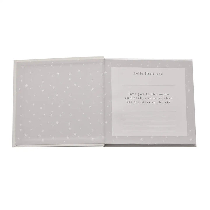 Bambino White Linen Little One Photo Album Inside Front Cover Picture