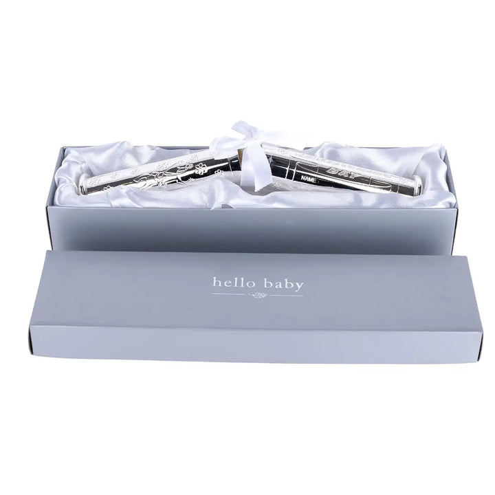 Celebrations Silverplated Christening Day Certificate Holder Open Inside the Box Picture