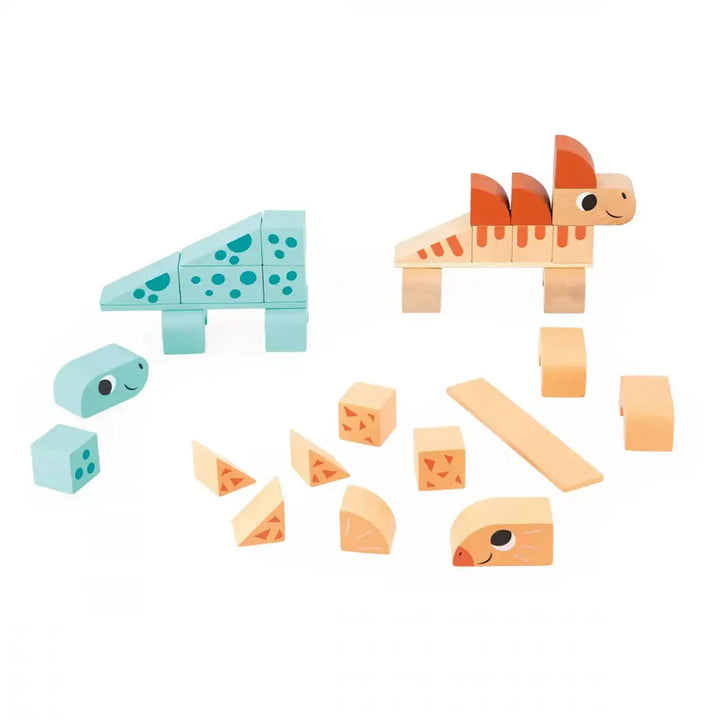 Janod Dino Cubikosaurus Wooden Dinosaurs Built Picture