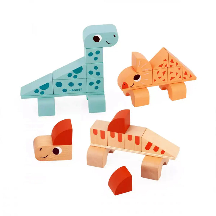 Janod Dino Cubikosaurus Wooden Dinosaurs Main Set Picture