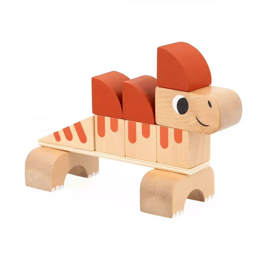 Janod Dino Cubikosaurus Wooden Dinosaurs Triceratops Picture