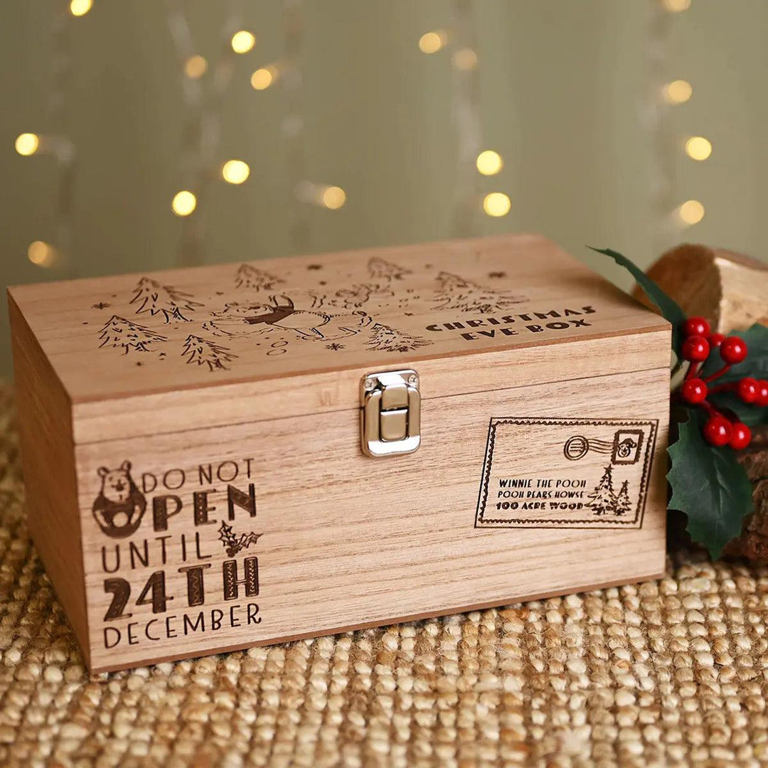 Disney Winnie the Pooh Wooden Christmas Eve Box In Use Picture