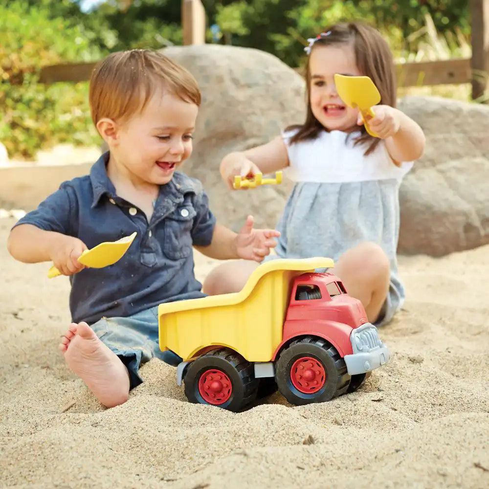 Bigjigs Green Toys 100% Recycled Plastic Dump Truck Being Played With Picture