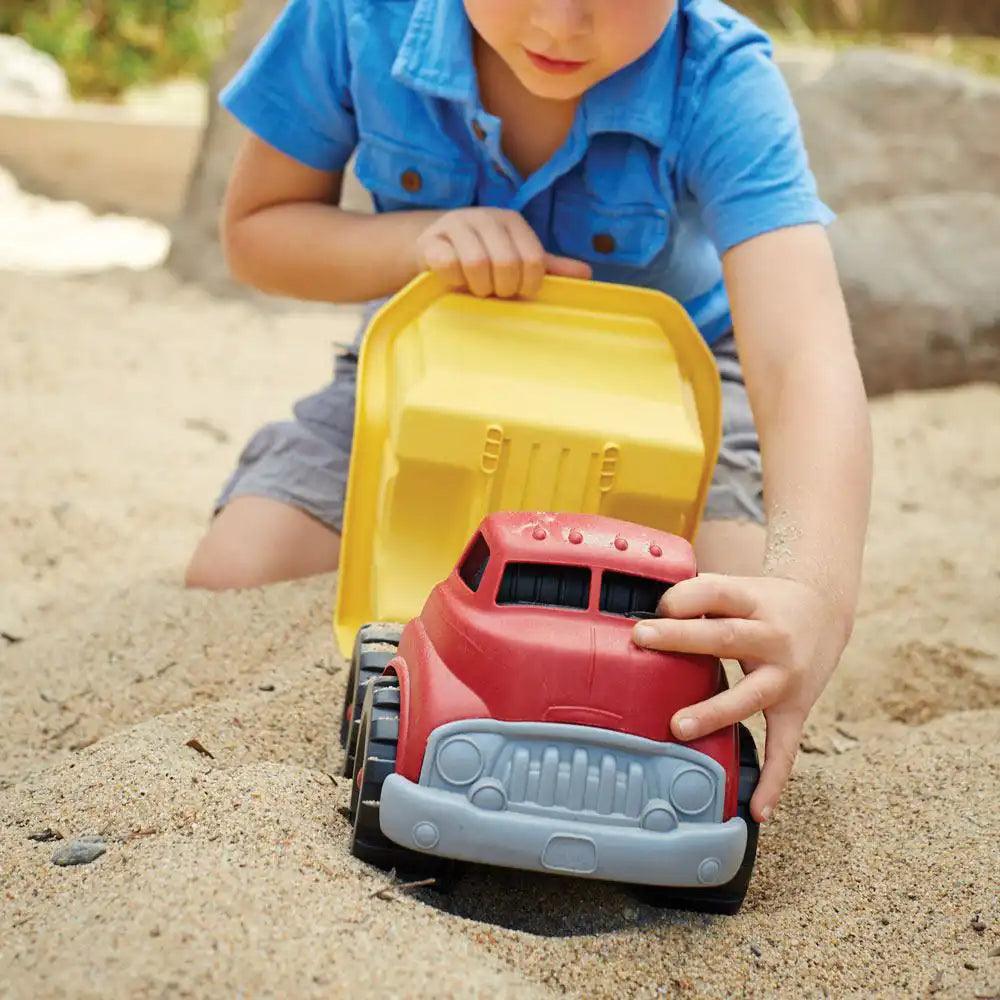 Bigjigs Green Toys 100% Recycled Plastic Dump Truck Being Played With Picture