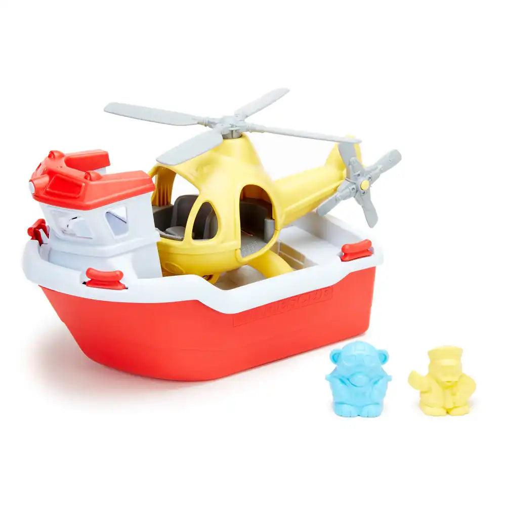 Bigjigs Green Toys 100% Recycled Plastic Rescue Boat with Helicopter Main Picture