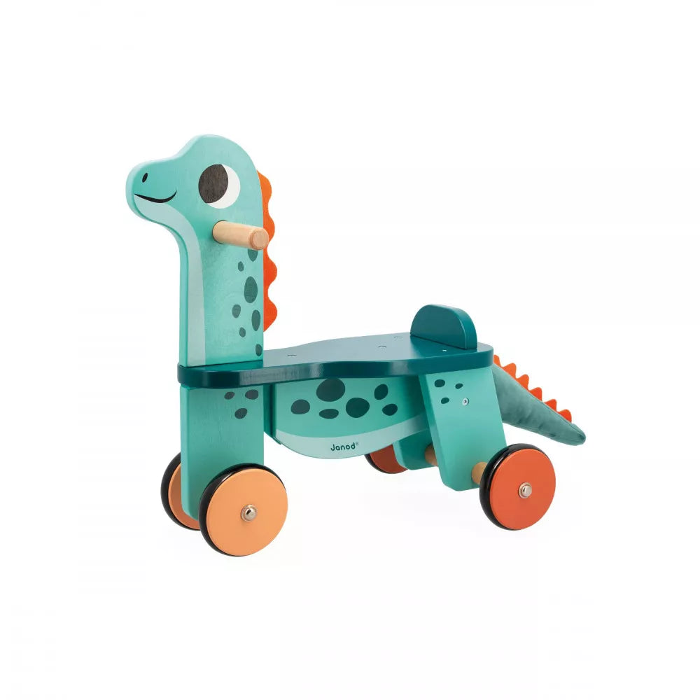 Janod Ride-On Wooden Dino Portosaurus Left Side Picture