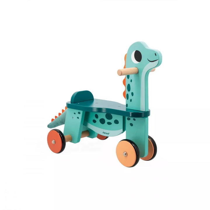 Janod Ride-On Wooden Dino Portosaurus Right Side Picture