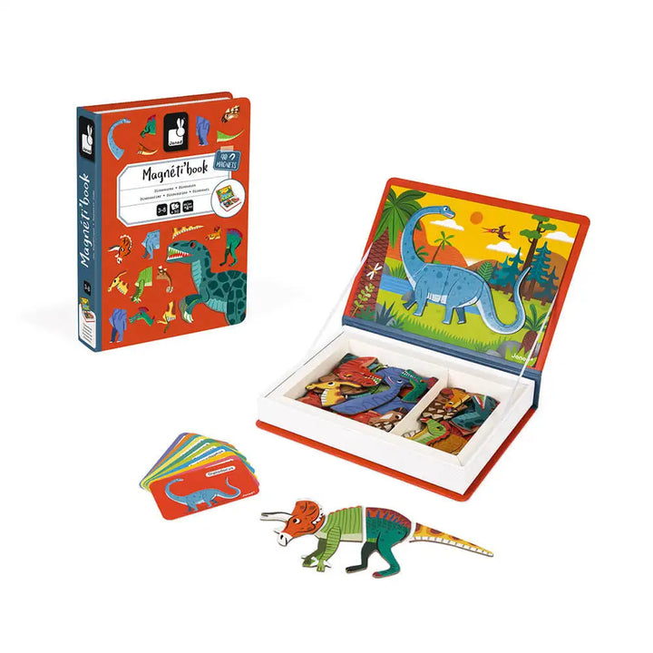 Janod Dinosaurs Magneti'book Jigsaw Puzzle Pieces and Box Picture