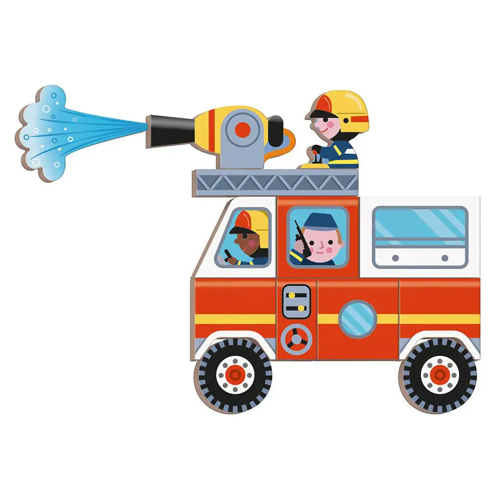 Janod Firefighter Magneti'book Jigsaw Puzzle Firetruck Picture