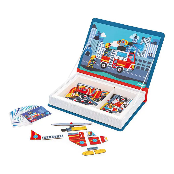 Janod Firefighter Magneti'book Jigsaw Puzzle Open Picture