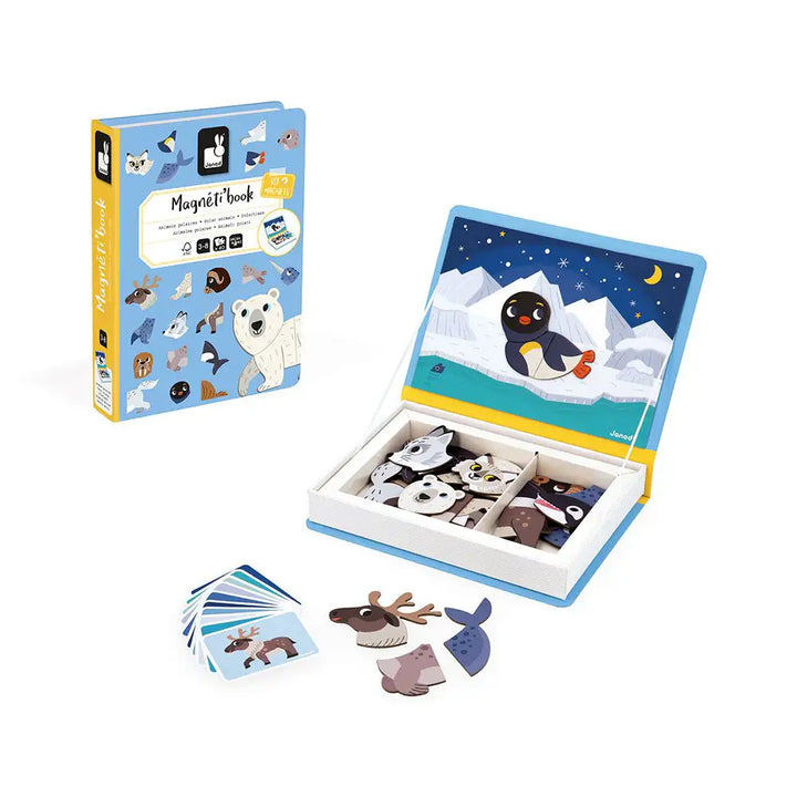 Janod Polar Animals Magneti'book Jigsaw Puzzle Pieces and Box Picture