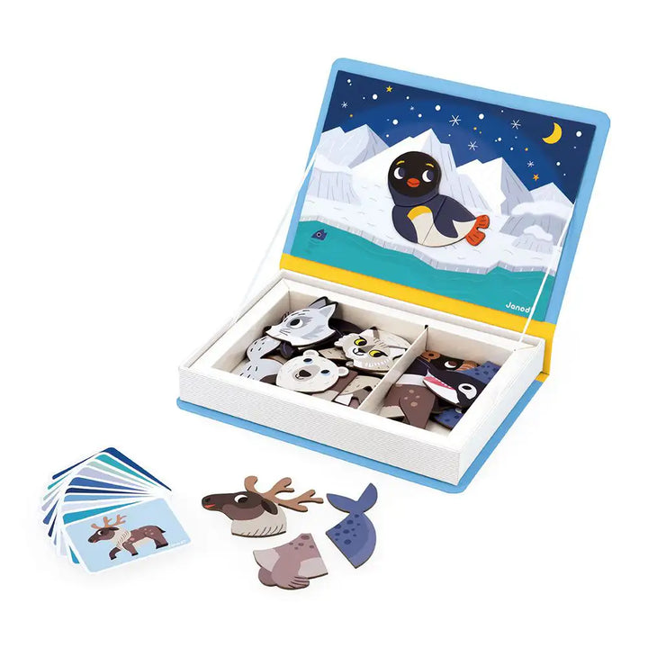 Janod Polar Animals Magneti'book Jigsaw Puzzle Open Picture