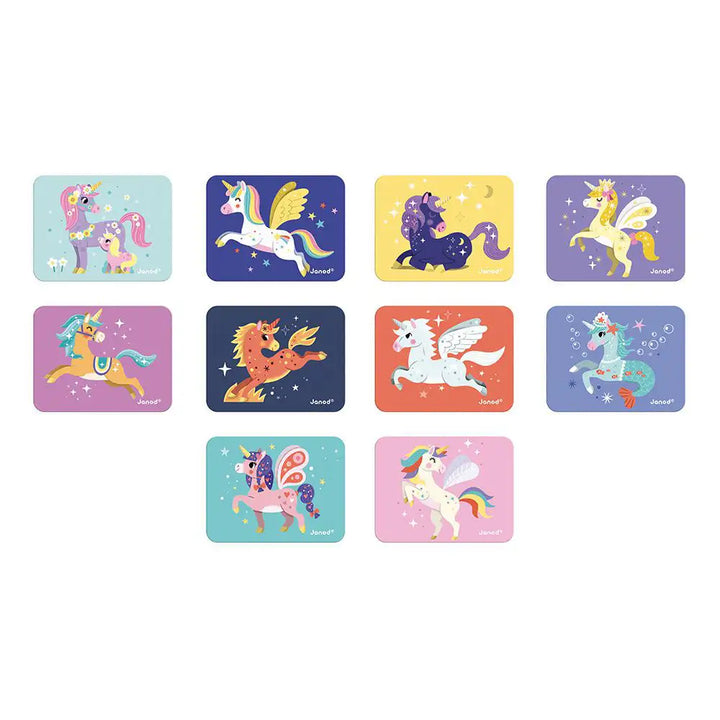 Janod Unicorns Magneti'book Jigsaw Puzzle Cards Picture