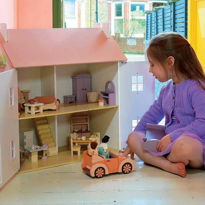 Mentari Wooden Clover Dolls House Being Played With Picture