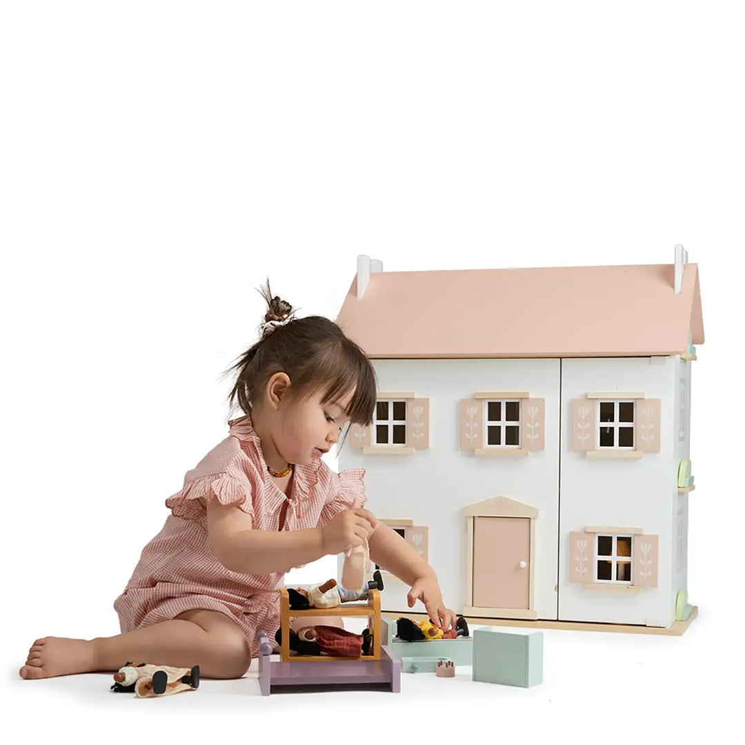 Mentari Wooden Clover Dolls House Being Played With Picture