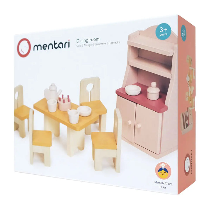 Mentari Wooden Dolls House Chestnut Lane Dining Room Furniture Set Box Picture