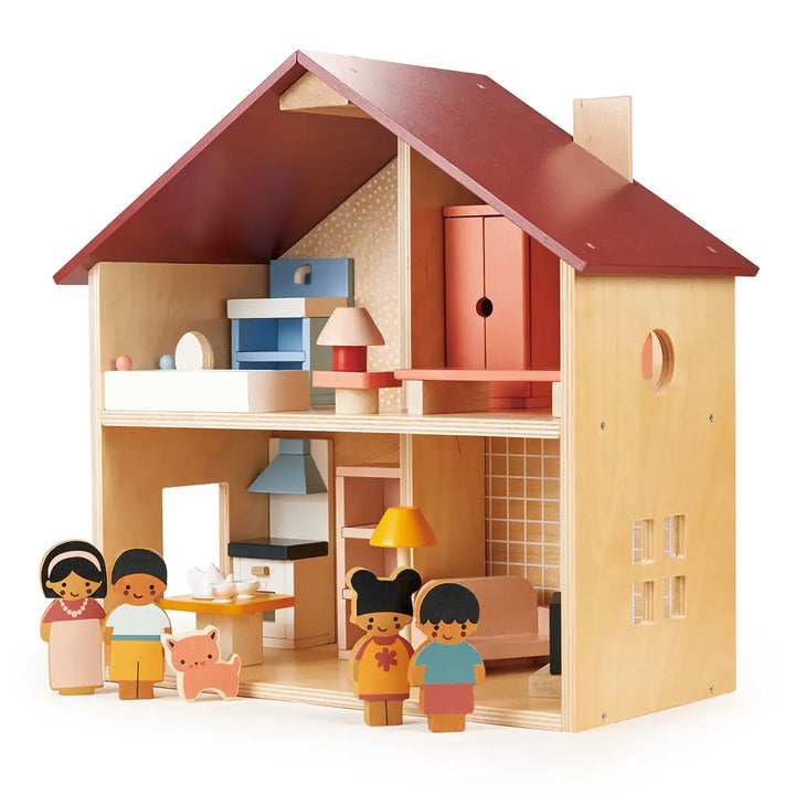 Mentari Wooden Poppets Dolls House Furniture and Family Picture