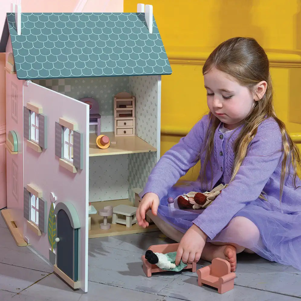 Mentari Wooden Willow Dolls House Being Played With Picture