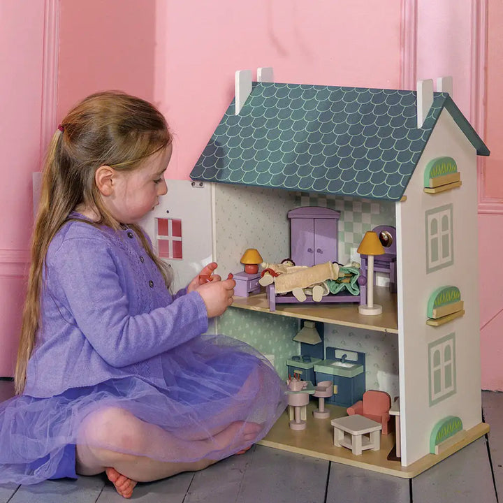 Mentari Wooden Willow Dolls House Being Played With Picture