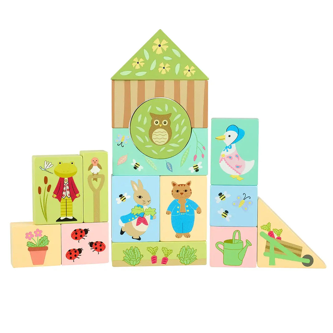 Orange Tree Toys FSC Wooden Peter Rabbit Block Puzzle Tray Built Picture