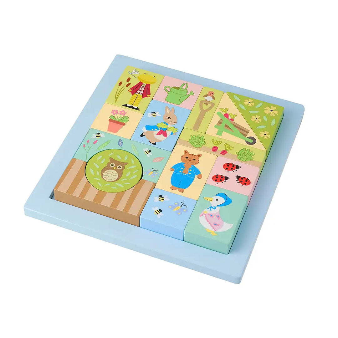 Orange Tree Toys FSC Wooden Peter Rabbit Block Puzzle Tray Side Picture