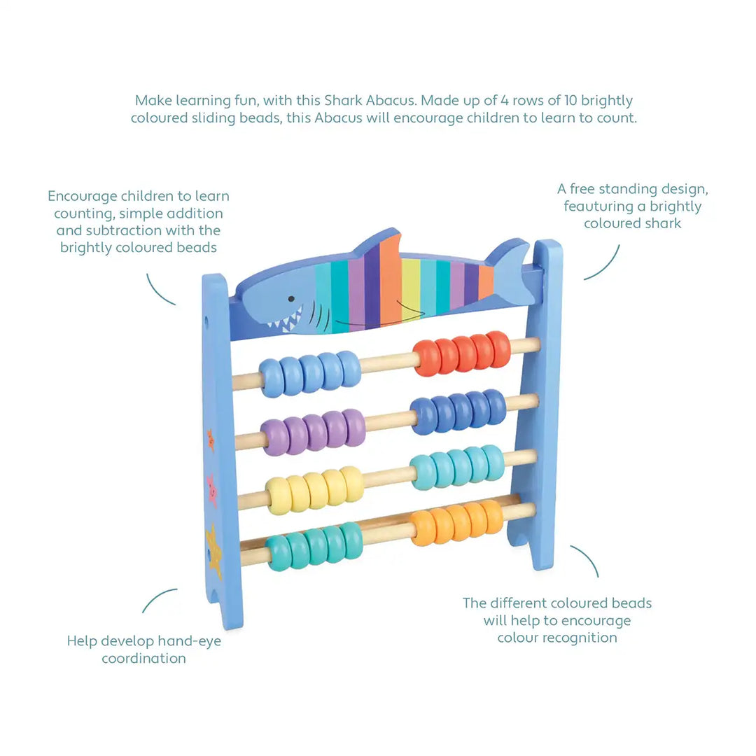 Orange Tree Toys FSC Wooden Shark Abacus Details Picture