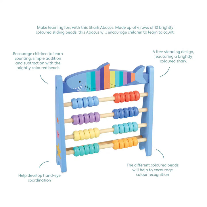 Orange Tree Toys FSC Wooden Shark Abacus Details Picture