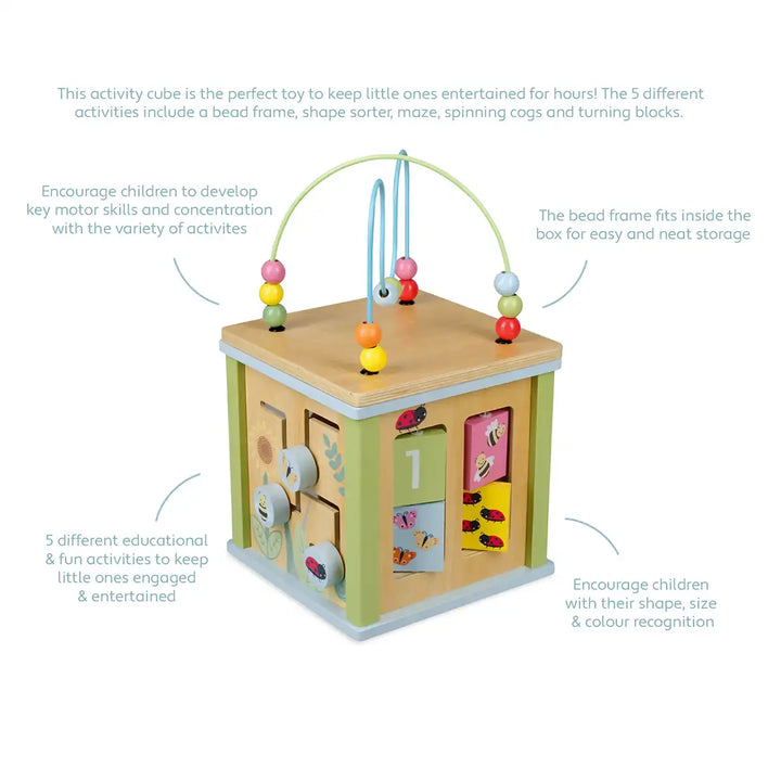 Orange Tree Toys FSC Wooden Spring Garden Activity Cube Details Picture