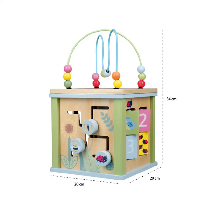 Orange Tree Toys FSC Wooden Spring Garden Activity Cube Size Picture