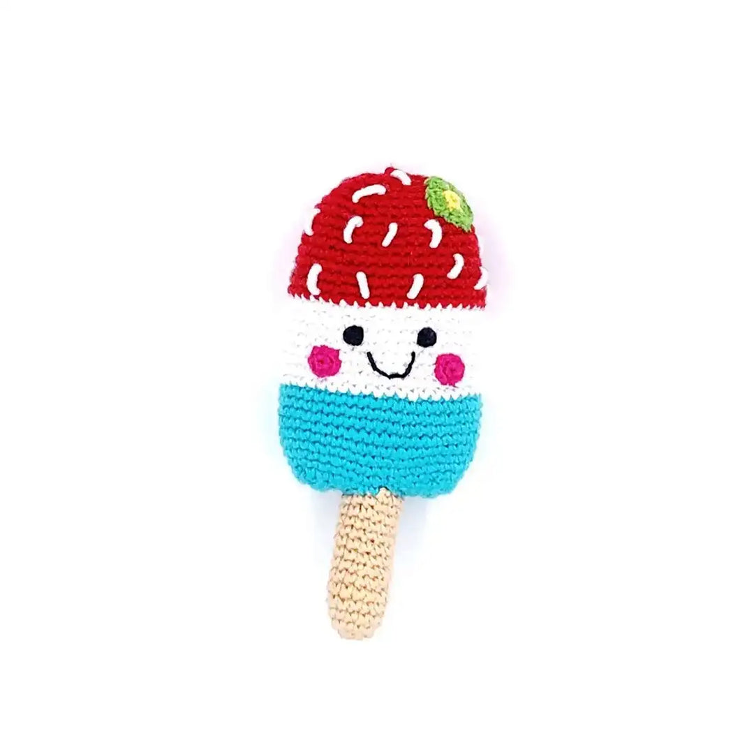 Pebble Handmade Fair Trade Red Ice Lolly Rattle Main Picture