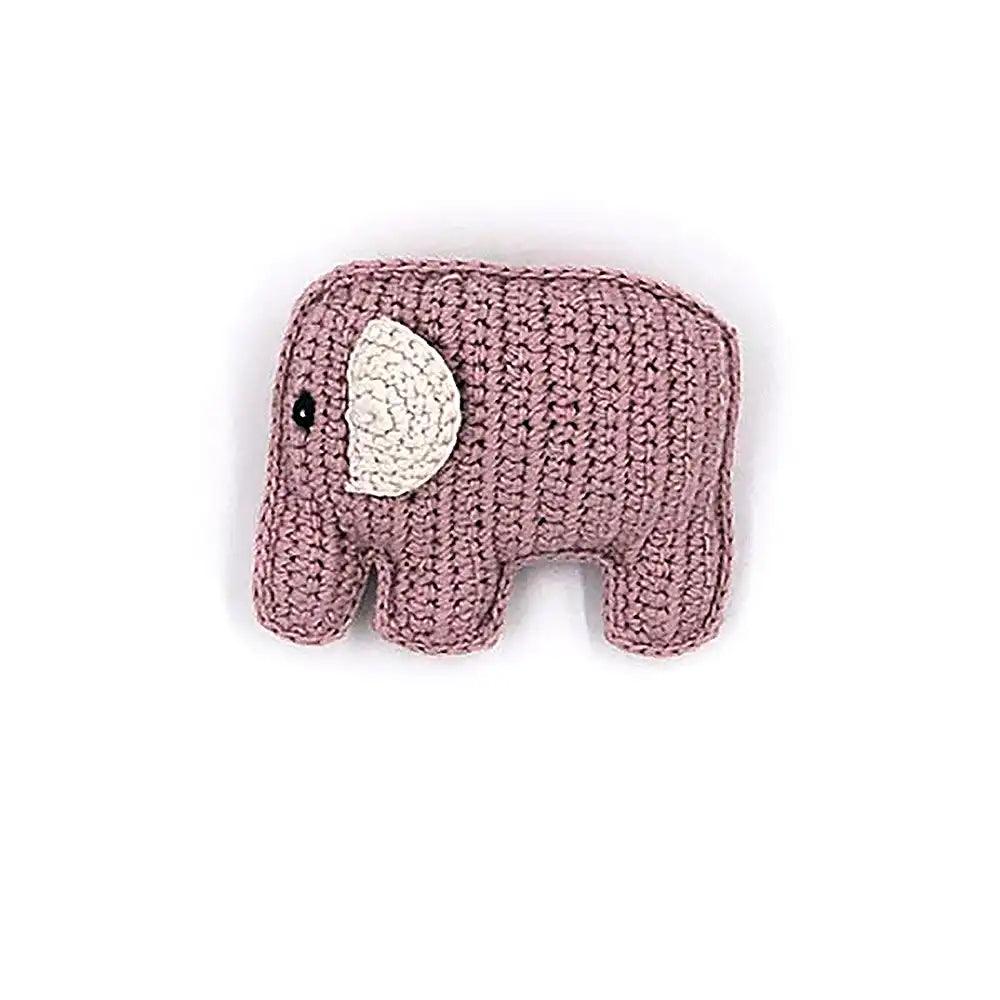 Pebble Handmade Fair Trade Organic Cotton Pink Elephant Rattle Main Picture