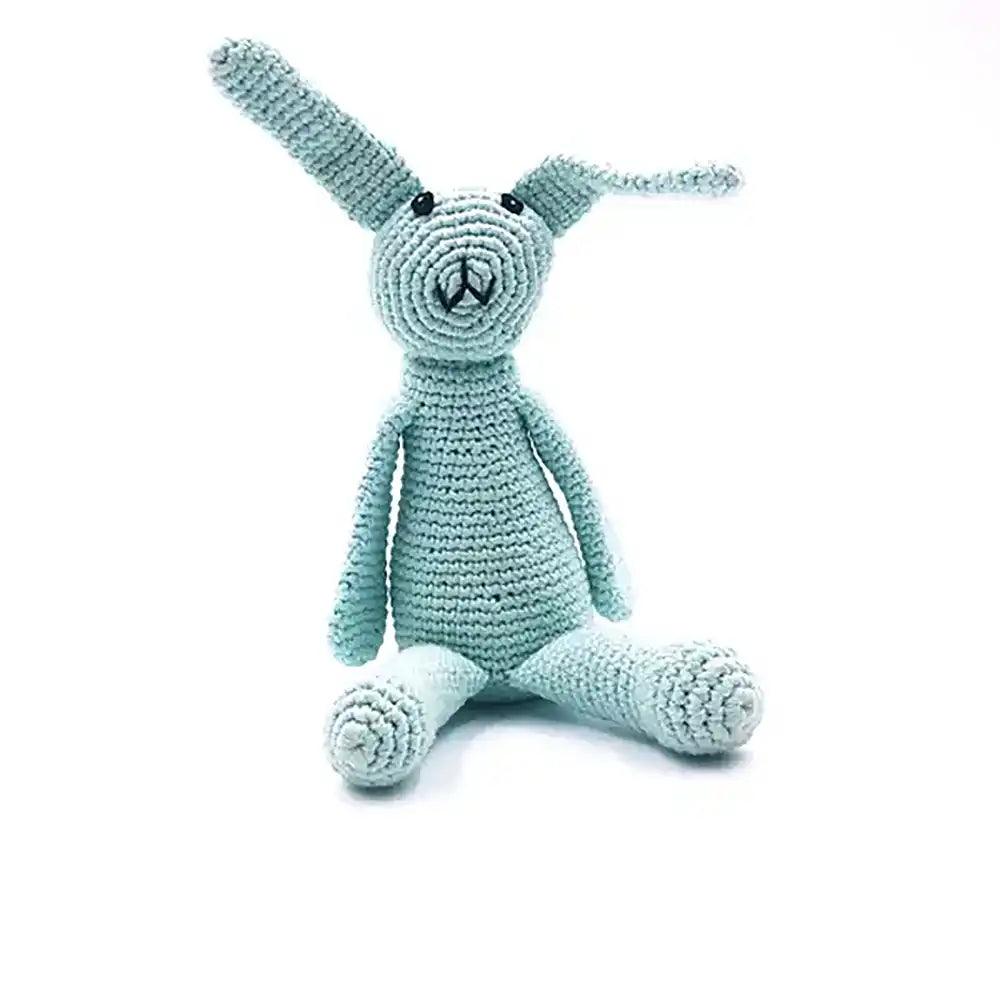 Pebble Handmade Fair Trade Organic Cotton Turquoise My First Bunny Rattle Main Picture