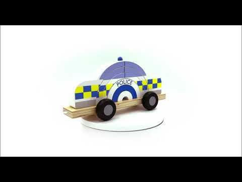 Orange Tree Toys FSC Wooden Pull Along Stacking Police Car Video