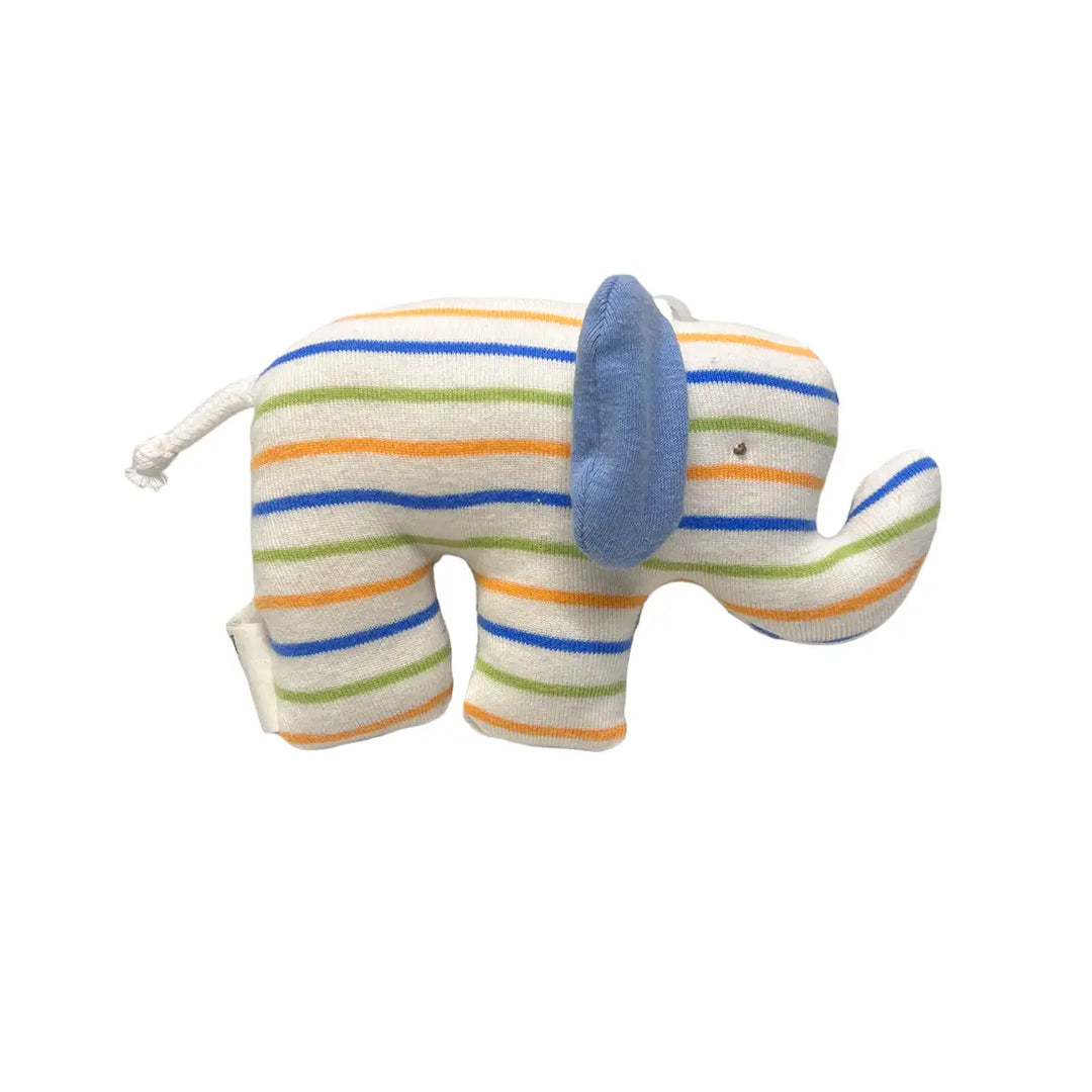 Under the Nile Organic Fair Trade Scrappy Elephant Blue, Green & Orange Stripped Picture