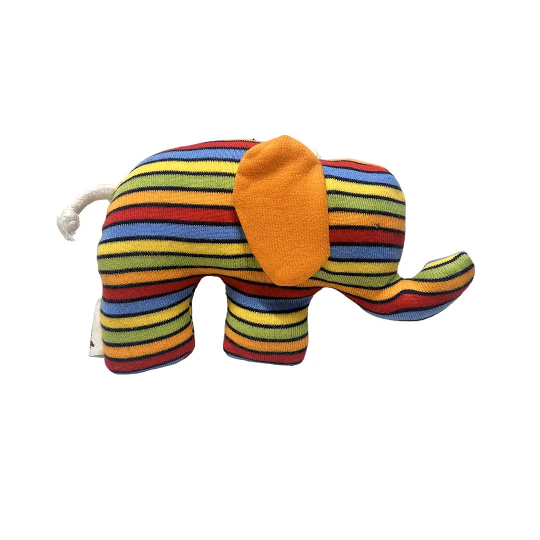 Under the Nile Organic Fair Trade Scrappy Elephant Multi Coloured Stripe Picture