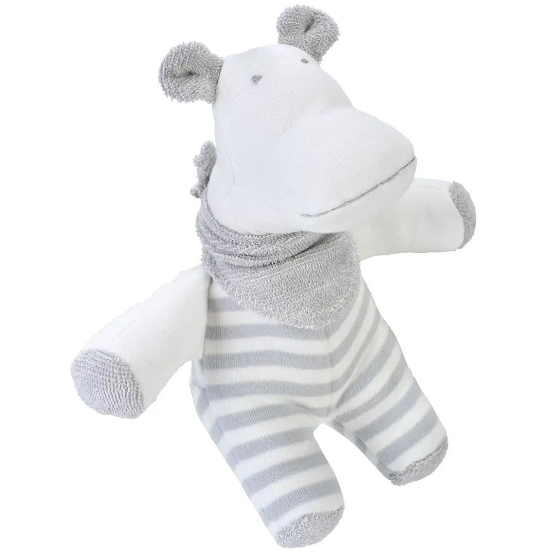 Under The Nile Organic and Fair Trade Cotton Hippo Lovely 9" Doll in Grey and White Main Picture