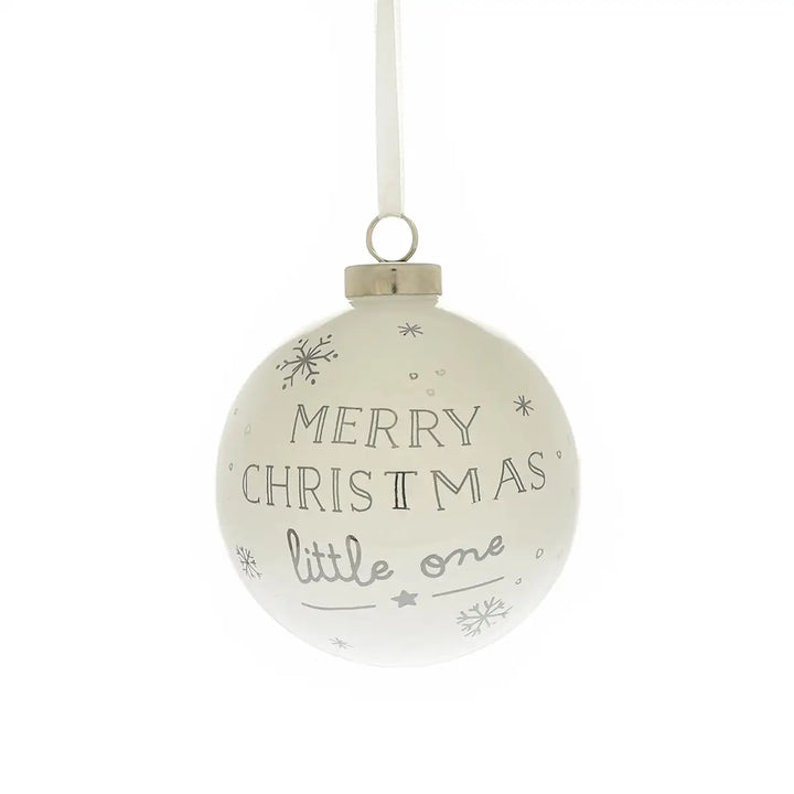 Disney Winnie the Pooh and Piglet Little One Christmas Bauble Back Writing Picture