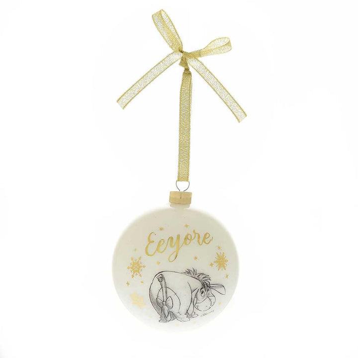 Disney Winnie the Pooh Christmas Glitter Baubles Eeyore Picture