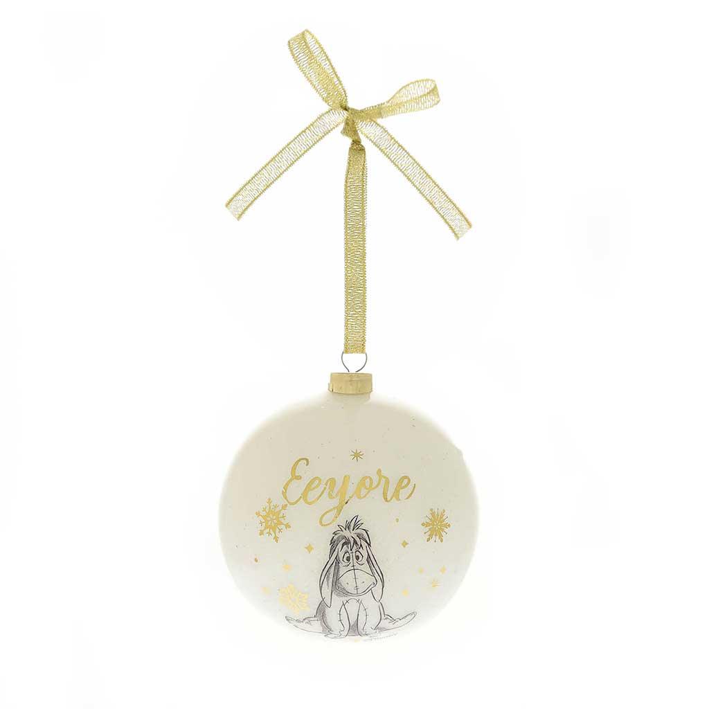 Disney Winnie the Pooh Christmas Glitter Baubles Eeyore Picture