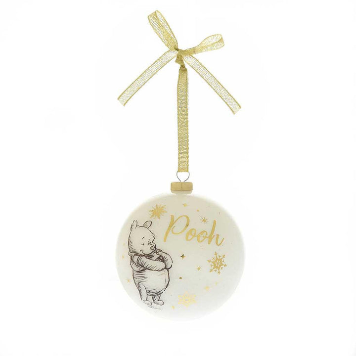 Disney Winnie the Pooh Christmas Glitter Baubles Winnie the Pooh Picture