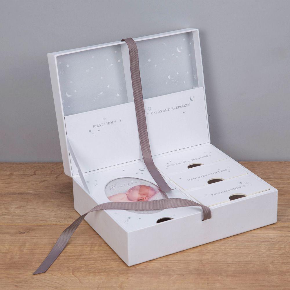 Baby keepsake box with hot sale compartments