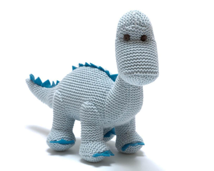 Knitted Organic Diplodocus Rattle