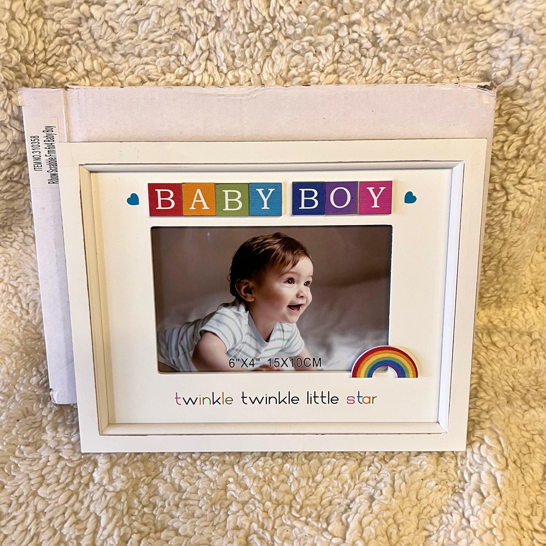 Shudehill Rainbow Scrabble Baby Boy Frame (Damaged)