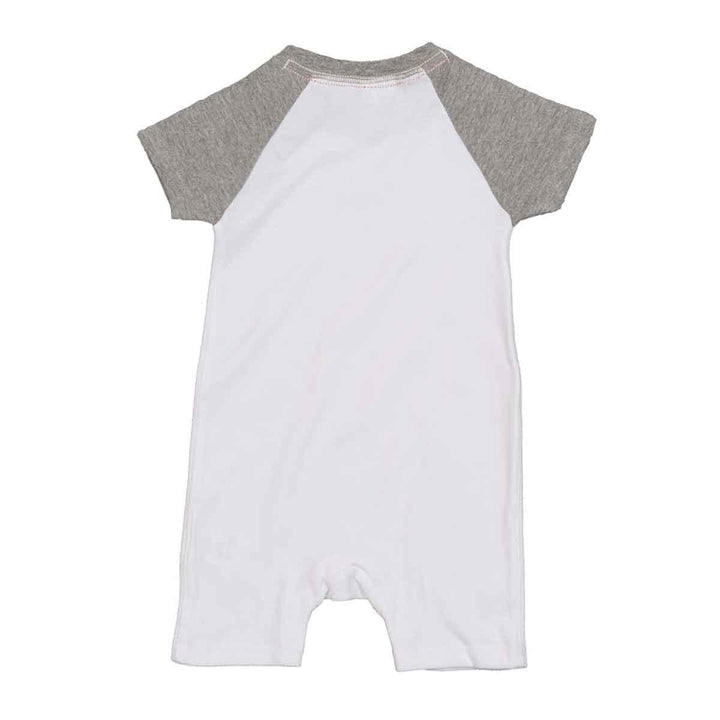 Little Tots Toys Organic Baby Baseball Playsuit in Heather Back Picture