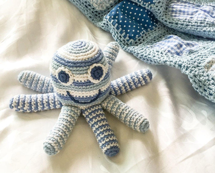 Pebble Crochet Octopus Rattle