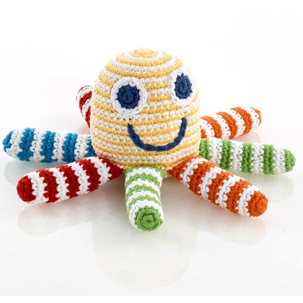 Pebble Crochet Octopus Rattle