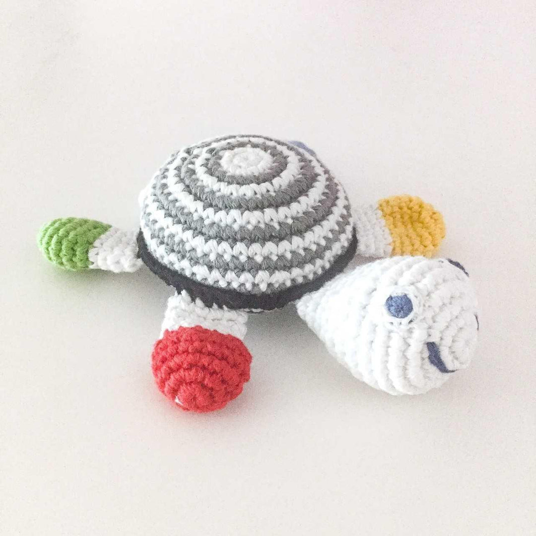 Pebble Crochet Turtle Rattle